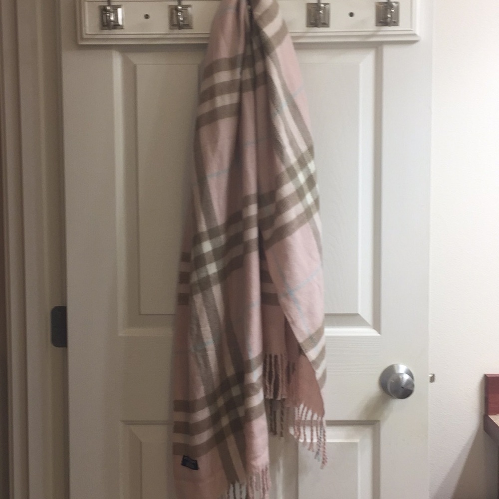 Light Pink Plaid Burberry Cashmere Scarf